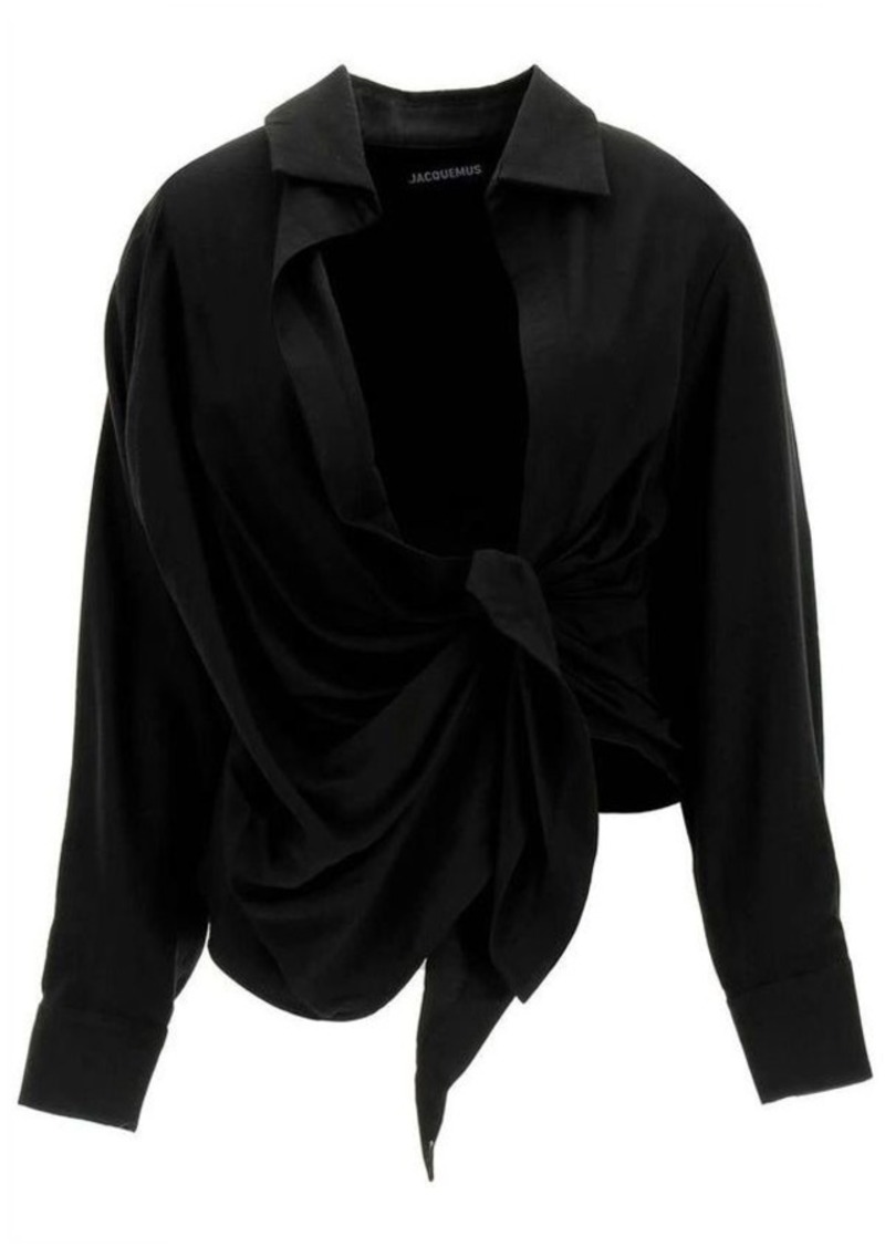 Jacquemus bahia tied-sash blouse