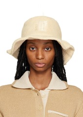 JACQUEMUS Beige Le Raphia 'Le Bob Bandho' Bucket Hat