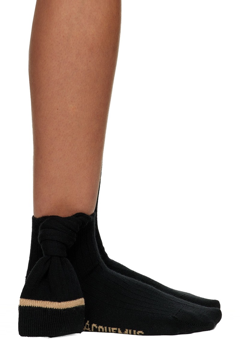 JACQUEMUS Black Le Papier 'Les Chaussettes Noeud' Socks