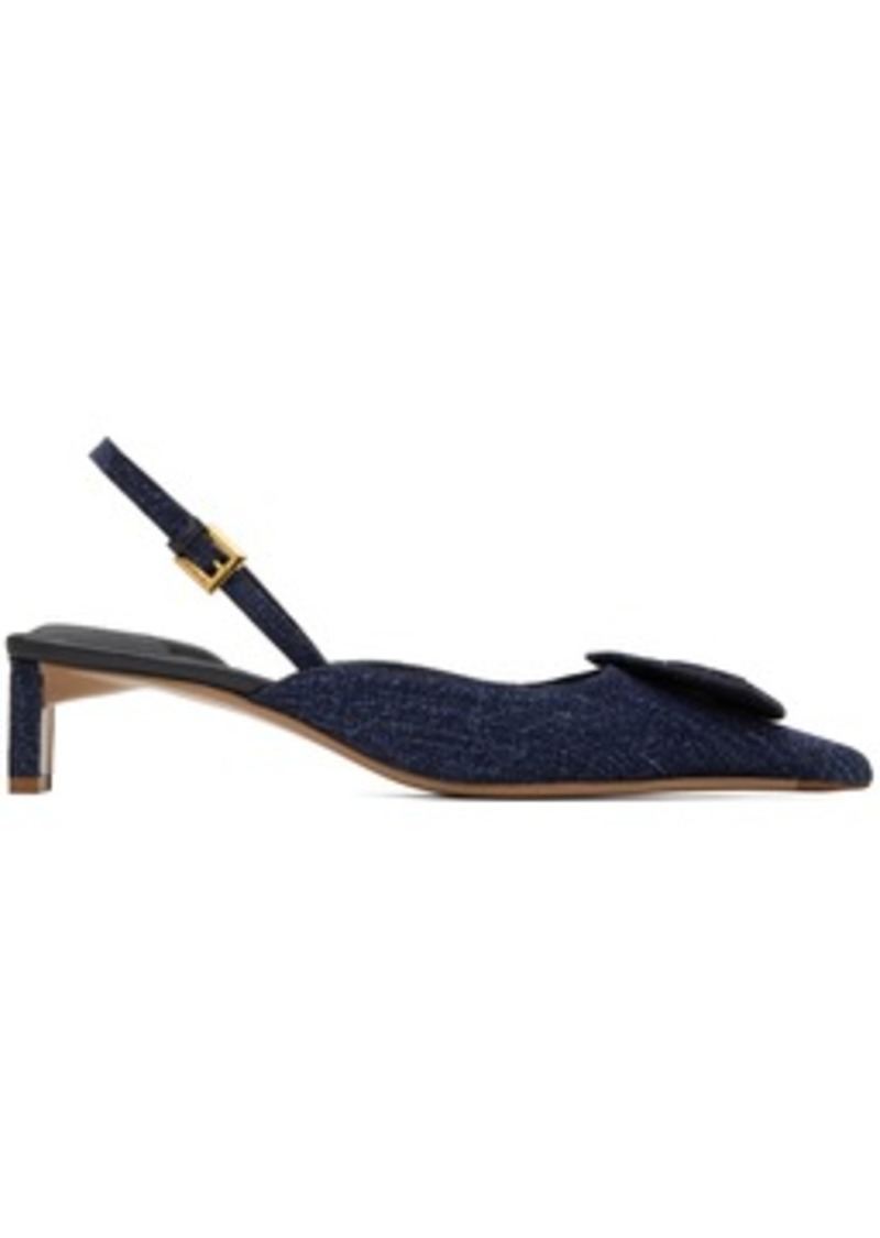 JACQUEMUS Blue Le Raphia 'Les Chaussures Duelo' Heels