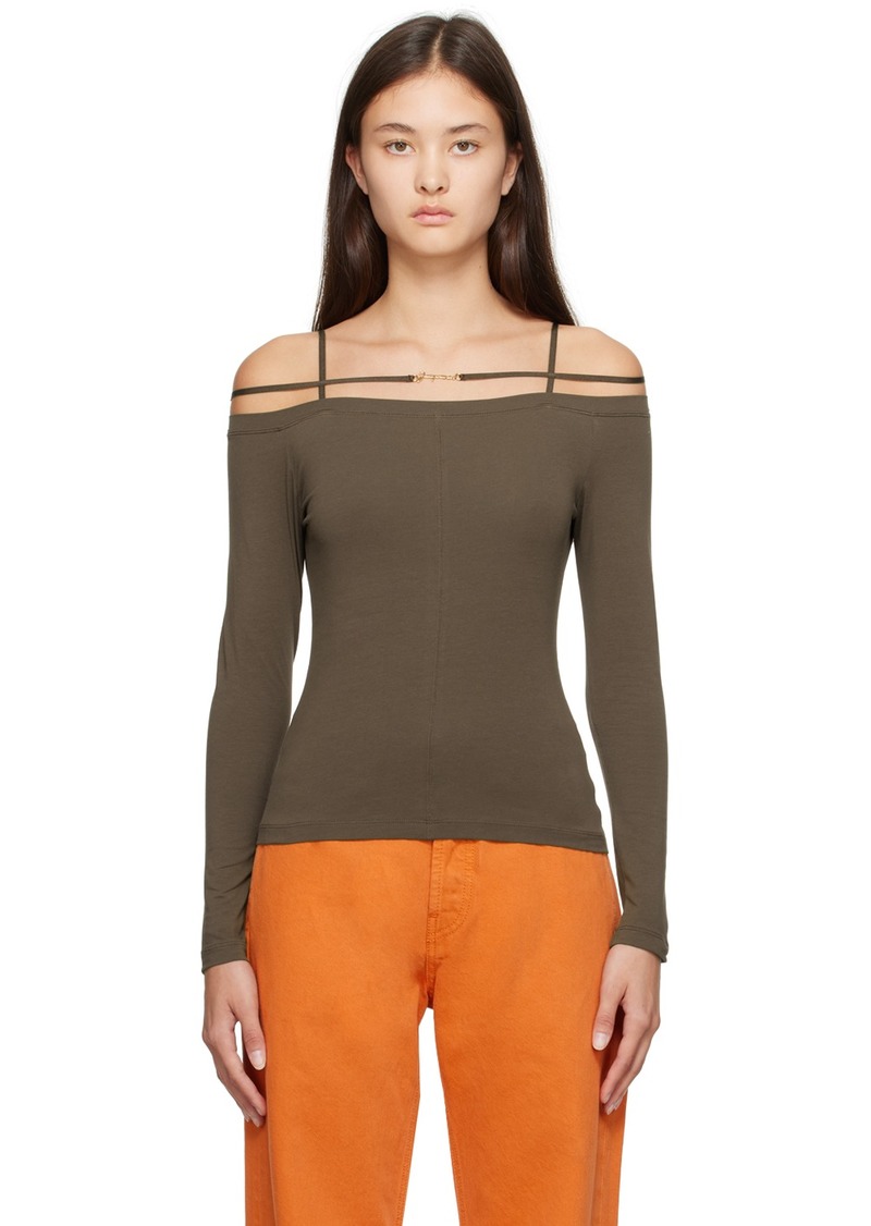 JACQUEMUS Brown Le Papier 'Le T-Shirt Sierra' Long Sleeve T-Shirt