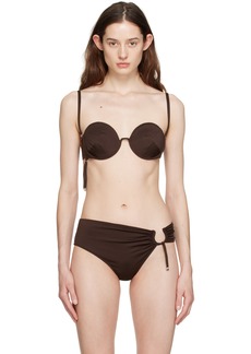 JACQUEMUS Brown Le Raphia 'Le Haut De Maillot Aouro' Bikini Top