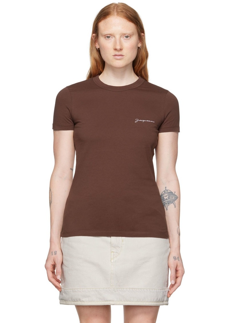 JACQUEMUS Brown 'Le T-Shirt Brodé' T-Shirt