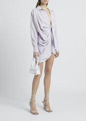Jacquemus Collared Tie-Front Long-Sleeve Shirtdress
