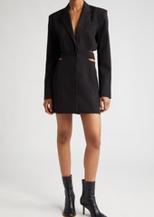 Jacquemus La Robe Bari Cutout Long Sleeve Cotton & Linen Blazer Minidress