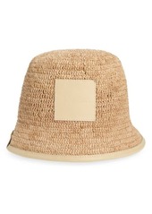 Jacquemus Le Bob Soli Leather & Raffia Bucket Hat