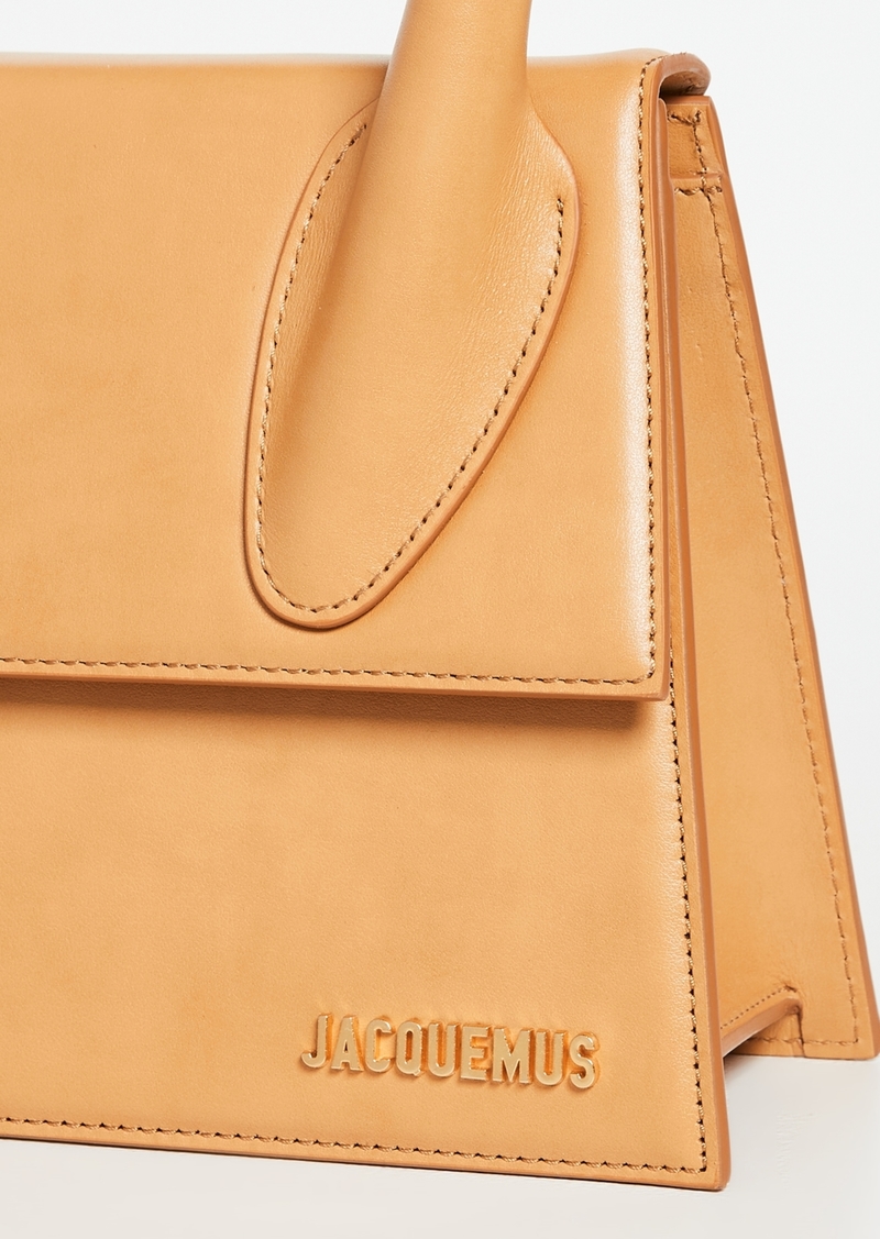 JACQUEMUS LE GRAND CHIQUITO DARK BROWN SUEDE TOP HANDLE BAG