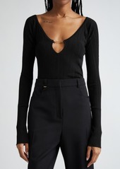 Jacquemus Le Haut Pralu Scallop Neck Rib Top