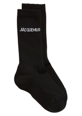 Jacquemus Les Chaussettes Logo Jacquard Cotton Blend Crew Socks
