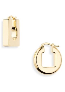 Jacquemus Mismatched Round & Square Mini Hoop Earrings