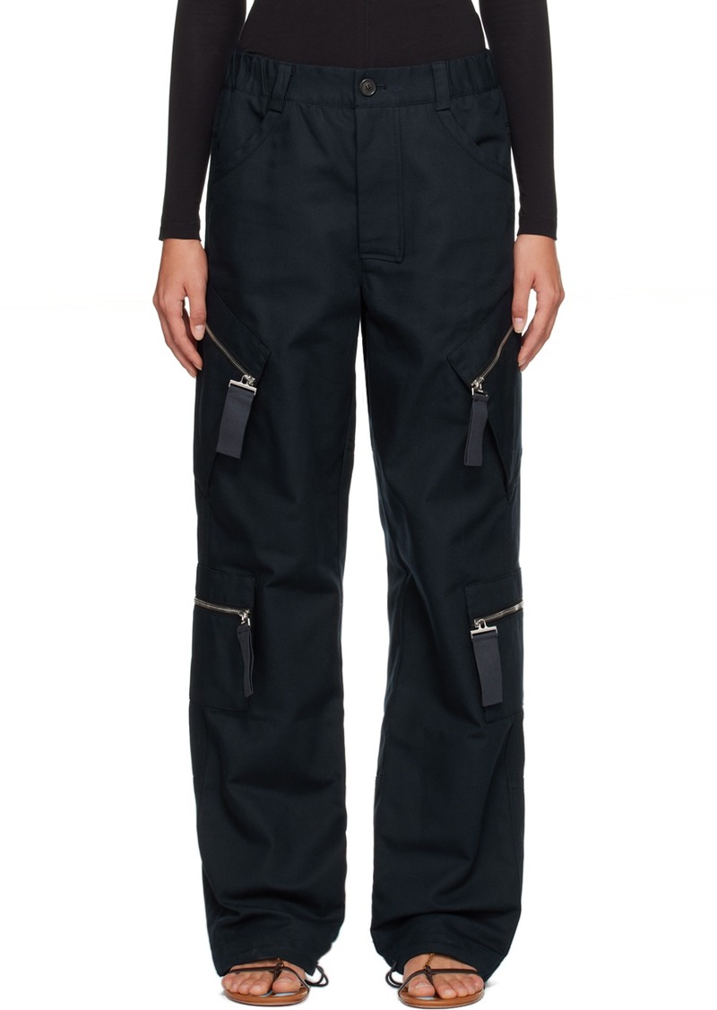 JACQUEMUS Navy Le Raphia 'Le Cargo Marrone' Cargo Pants