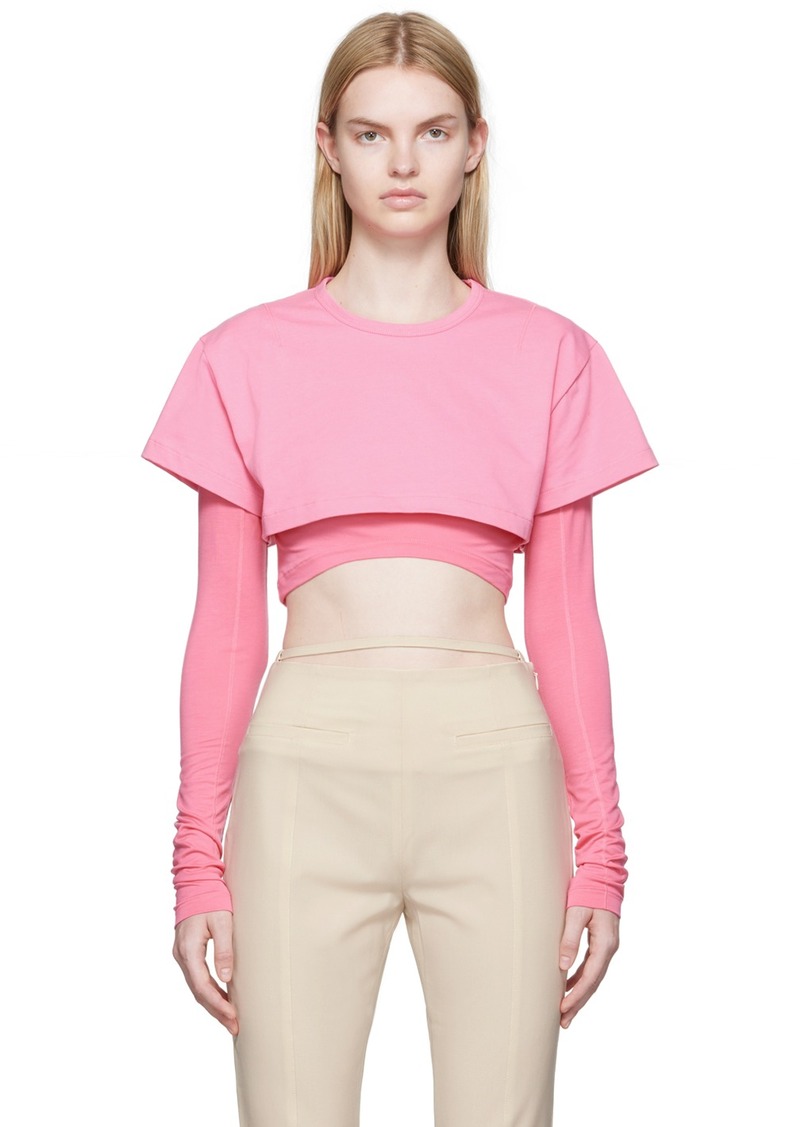 JACQUEMUS Pink ‘Le Double' T-Shirt