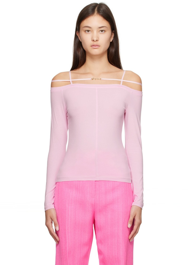 JACQUEMUS Pink Le Papier 'Le T-Shirt Sierra' Long Sleeve T-Shirt
