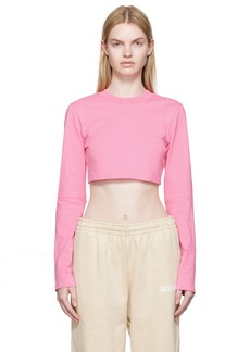 JACQUEMUS Pink 'Le T-Shirt Piccola' Long Sleeve T-Shirt