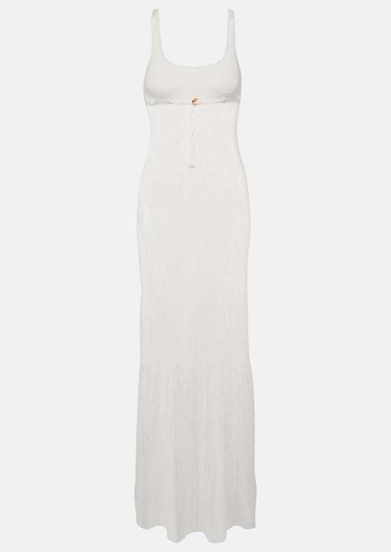 Jacquemus Robe Maille Oranger ribbed-knit maxi dress