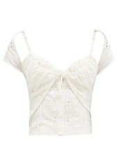 Jacquemus Tovallo broderie-anglaise linen-blend bustier top