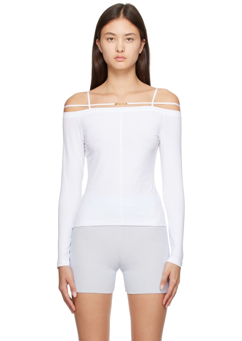 JACQUEMUS White Le Papier 'Le T-Shirt Sierra' Long Sleeve T-Shirt