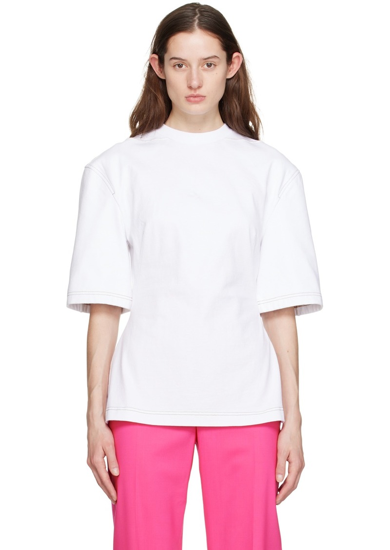 JACQUEMUS White Le Raphia 'Le T-Shirt Camisa' T-Shirt