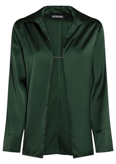 Jacquemus La Chemise Notte Satin Open Shirt