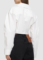 Jacquemus La Chemise Obra Cotton Poplin Crop Shirt