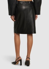 Jacquemus La Jupe Obra Cuir Leather Pencil Skirt