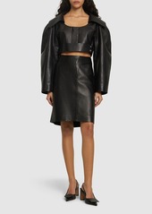 Jacquemus La Jupe Obra Cuir Leather Pencil Skirt