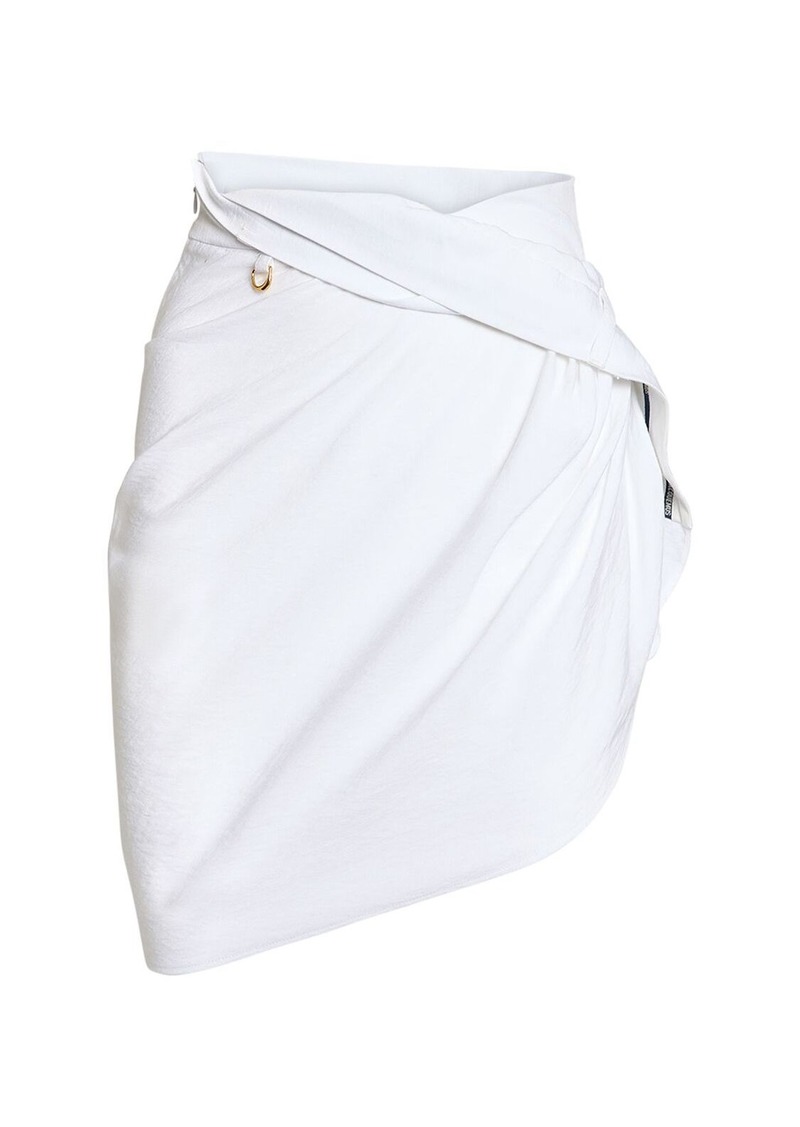 Jacquemus La Jupe Saudade Satin Mini Wrap Skirt