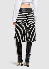 Jacquemus La Jupe Tozzi Zebra Leather Midi Skirt