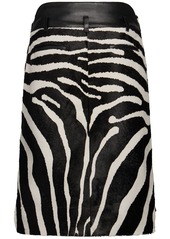 Jacquemus La Jupe Tozzi Zebra Leather Midi Skirt