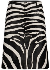 Jacquemus La Jupe Tozzi Zebra Leather Midi Skirt