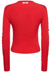 Jacquemus La Maille Sargas Wool Blend Rib Knit Top