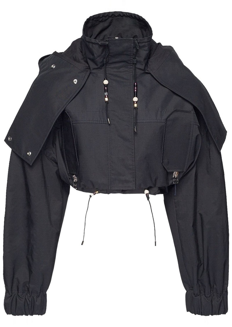 Jacquemus La Parka Raphia Cropped Parka Jacket