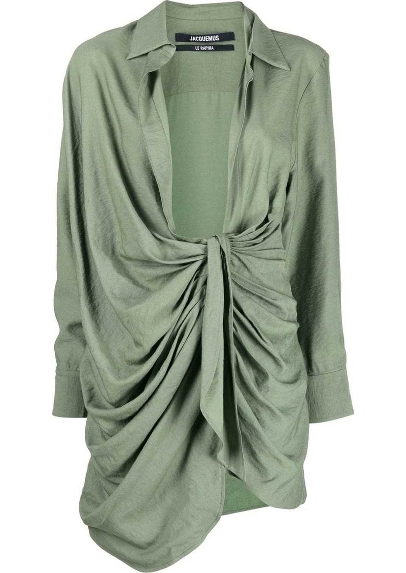 Jacquemus La Robe Bahia draped shirtdress