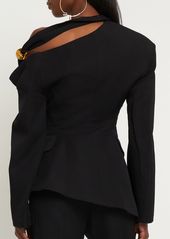 Jacquemus La Veste Baska Wool Off-shoulder Blazer