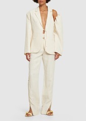 Jacquemus La Veste Galliga Linen Cutout Jacket