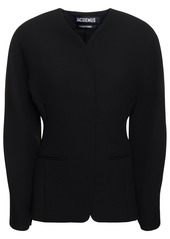 Jacquemus La Veste Ovalo Cady Collarless Jacket