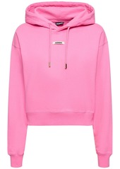 Jacquemus Le Hoodie Gros Grain Cotton Crop Hoodie