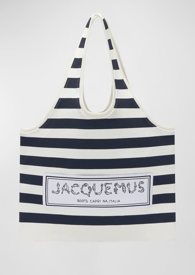 Jacquemus Le Marcel Striped Canvas Tote Bag