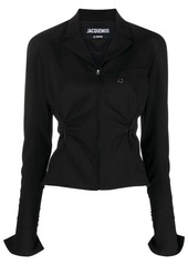Jacquemus Neru cut-out zip-up fitted jacket