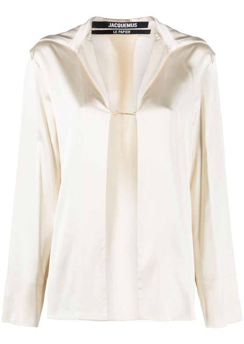 Jacquemus Notte logo plaque blouse