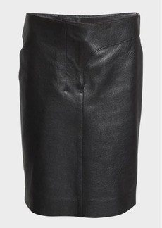 Jacquemus Obra Straight Leather Skirt