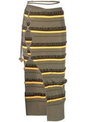 Jacquemus ribbed-knit striped midi skirt