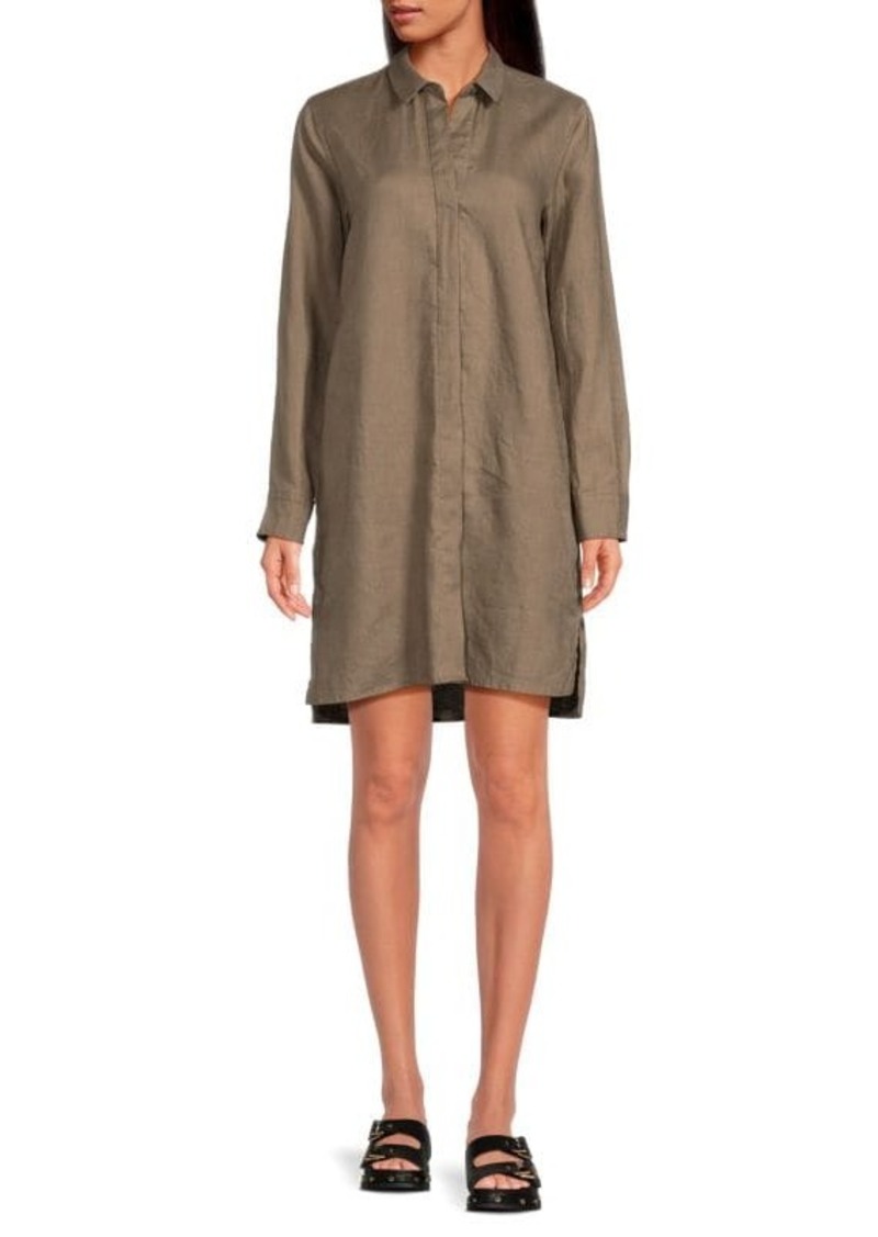 James Perse 100% Linen Mini Shirt Dress