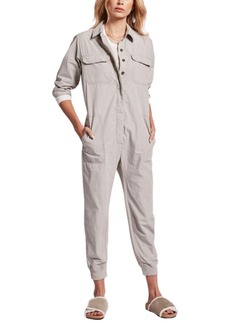 James Perse Cotton Utility Jumpsuit In Grey Cloud