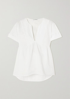 James Perse Gathered Linen Top