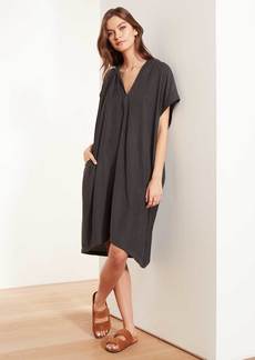 James Perse Micro Suede Relaxed Hooded Dress - Carbon