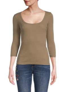 James Perse Ribbed Scoopneck Top