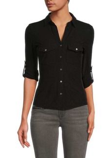 James Perse Roll Tab Button Up Shirt