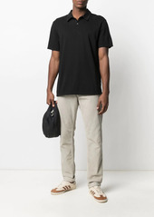 James Perse sueded-jersey polo shirt