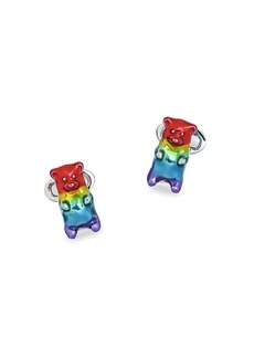 Jan Leslie Hand Painted Rainbow Gummy Bear Cufflinks